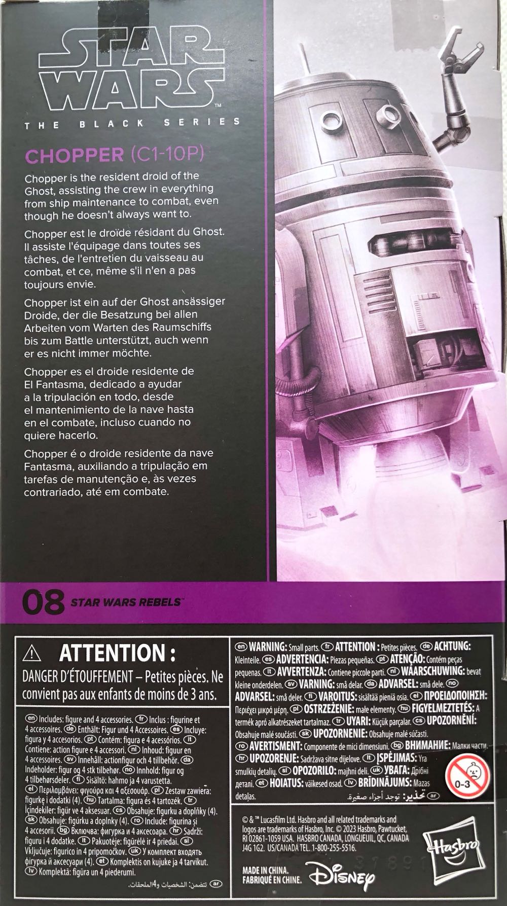 Chopper (C1-10P) Rebels 2023 - Hasbro (Star Wars Black 6”) (Star Wars) action figure collectible - Main Image 2