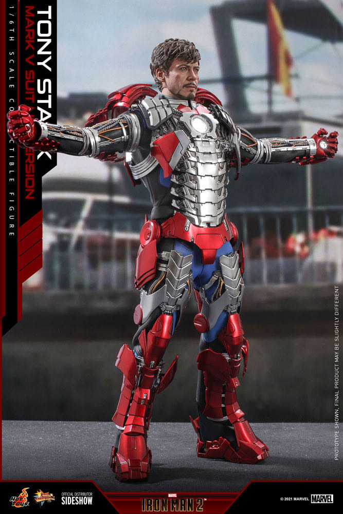 Tony Stark Mark V Suit Up Version - Hot Toys (Iron Man 2) action figure collectible - Main Image 2