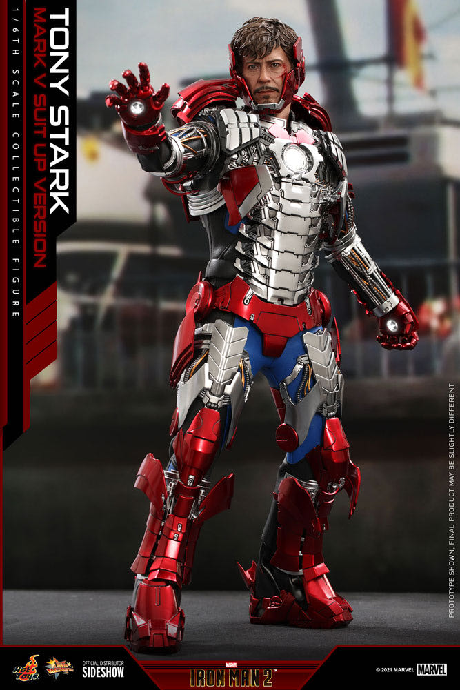 Tony Stark Mark V Suit Up Version - Hot Toys (Iron Man 2) action figure collectible - Main Image 4