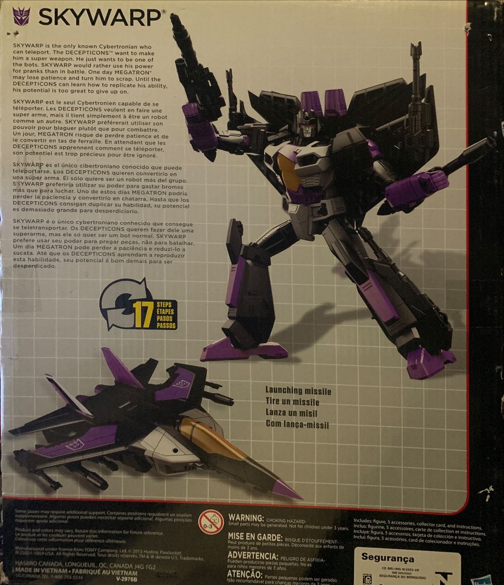 Skywarp - Hasbro (Transformers Leader Class) action figure collectible [Barcode 630509336531] - Main Image 4