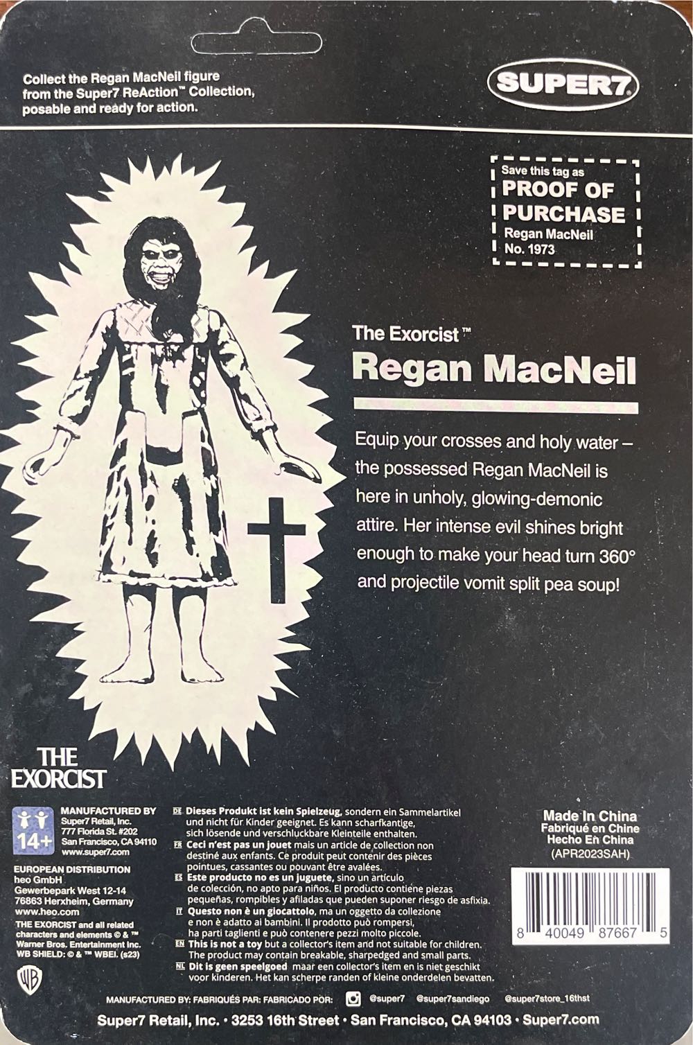 Super7 - Regan (Monster Glow) - Super7 (Exorcist) action figure collectible [Barcode 840049876675] - Main Image 2