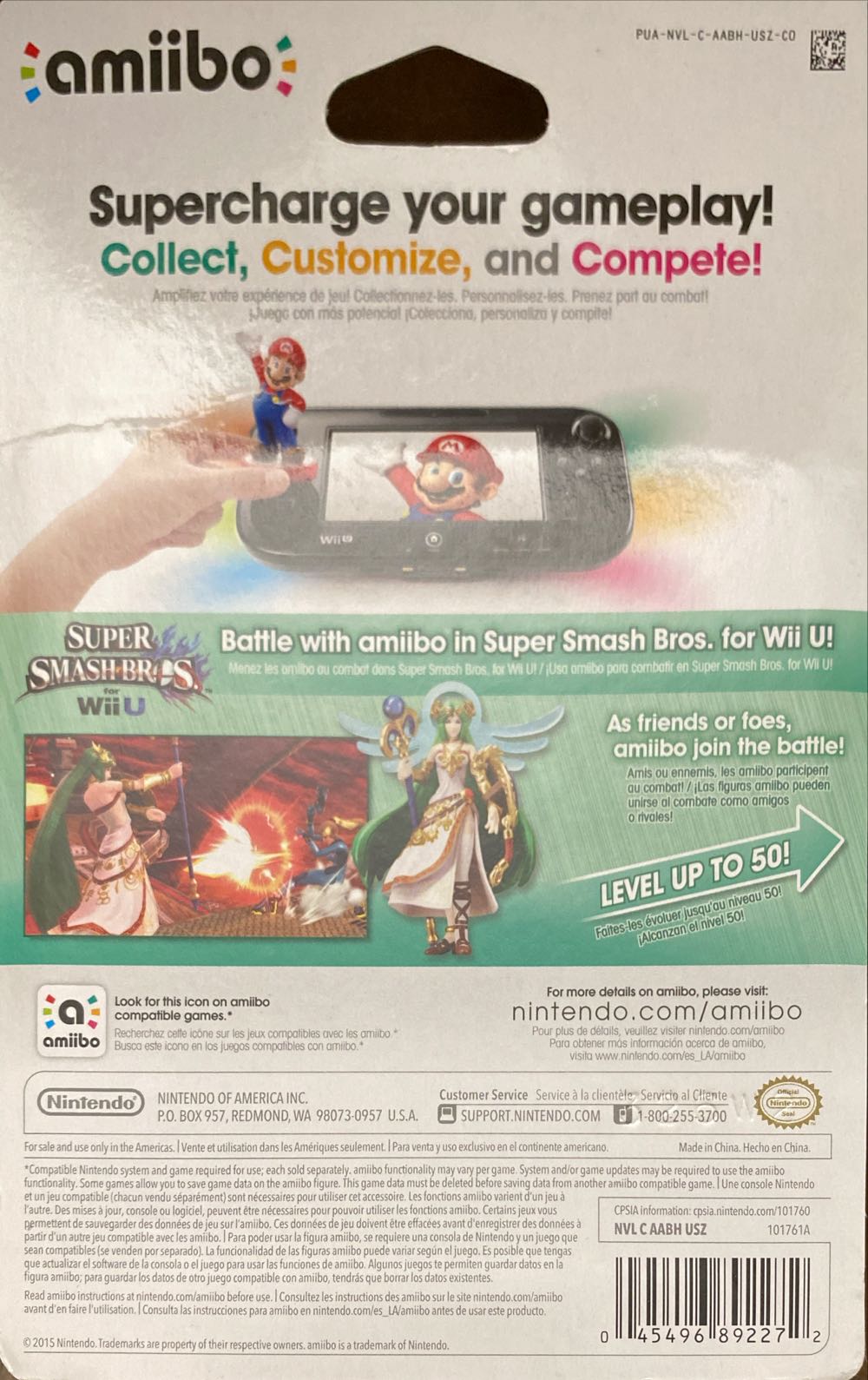 Smash Bros Series Amiibo Nintendo Amiibo Super Smash Bros. Series Palutena Authentic Nintendo Switch New In Box Sealed Us Wii Version 3ds Print Brand Original 1st First Edition Nib Shipping  action figure collectible [Barcode 045496892272] - Main Image 2
