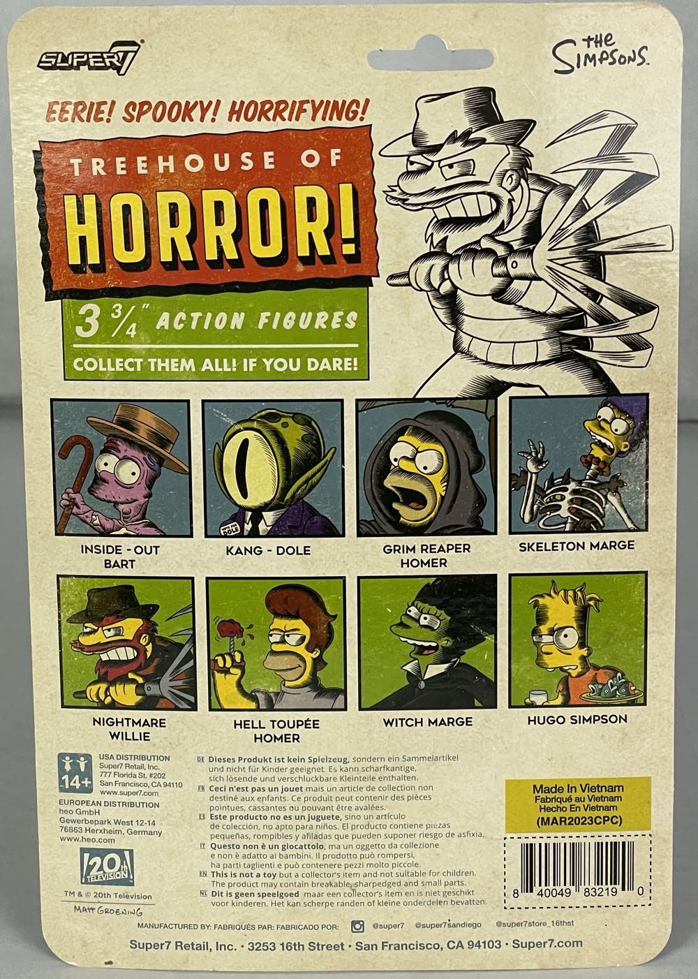 ReAction - Hugo Simpson - Super 7 / ReAction Figures (Simpsons Treehouse of Horror) action figure collectible [Barcode 840049832190] - Main Image 3