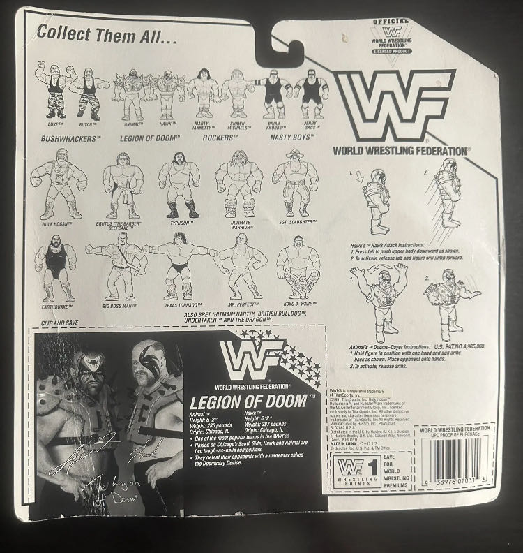 Hasbro Series #4 - WWF Hasbro (Legion of Doom Hawk & Animal) action figure collectible - Main Image 2