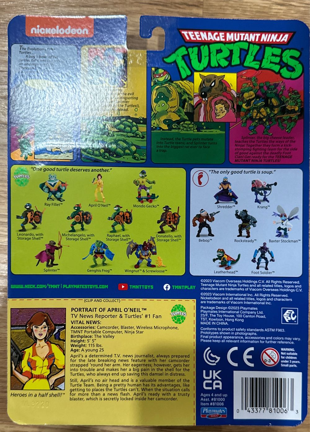 Retro April O’neil ’23 New Tmnt Teenage Mutant Ninja Turtles Retro 4.5” April Oneil Mondo Gecko Ray Fillet Playmates 3 Of Classic Nickelodeon Release - Playmates Toys (Teenage Mustant Ninja Turtles) action figure collectible [Barcode 043377810063] - Main Image 2