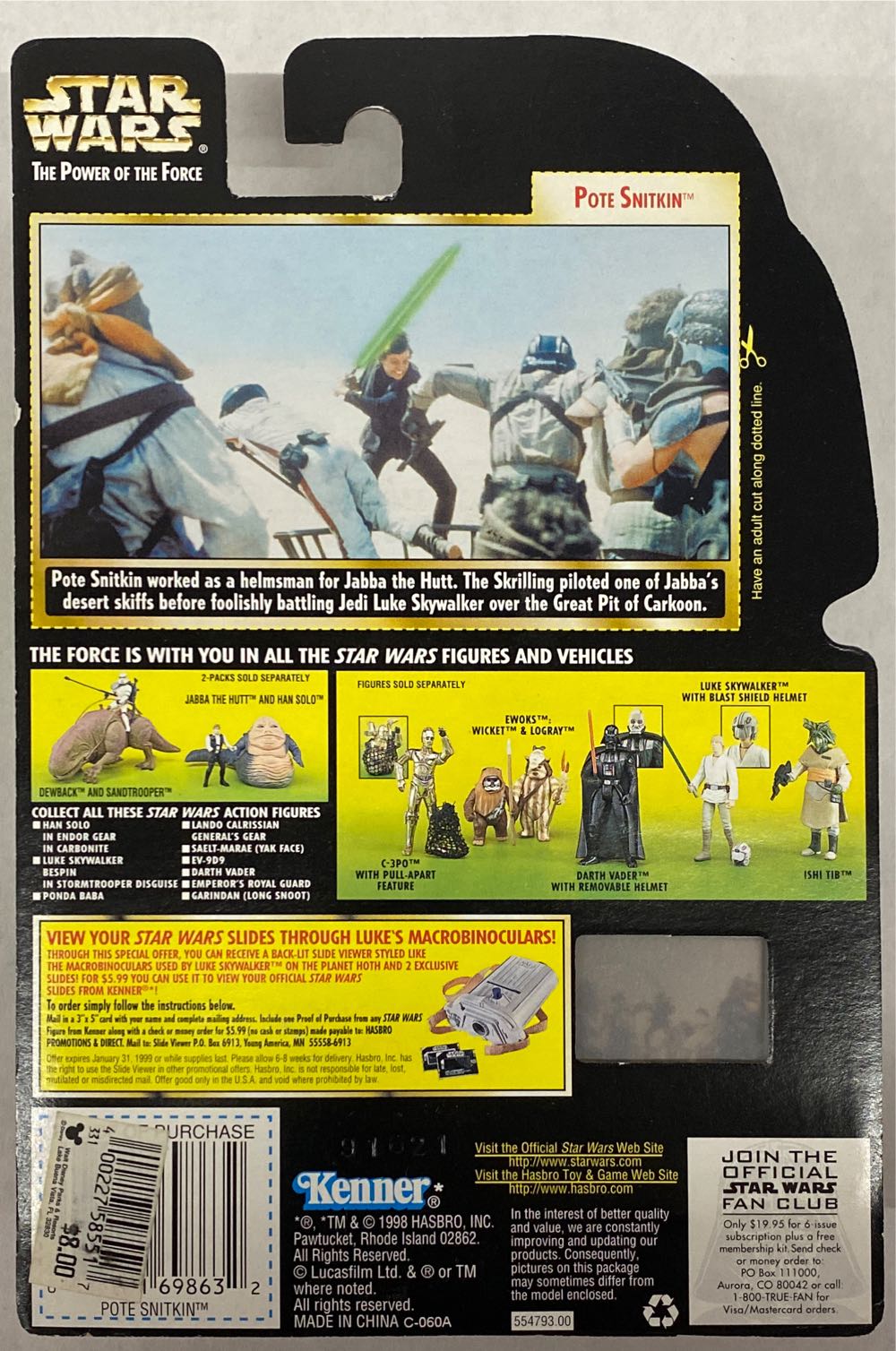 Pote Snitkin - Kenner / Hasbro (Power of The Force 2) action figure collectible [Barcode 400227585517] - Main Image 2