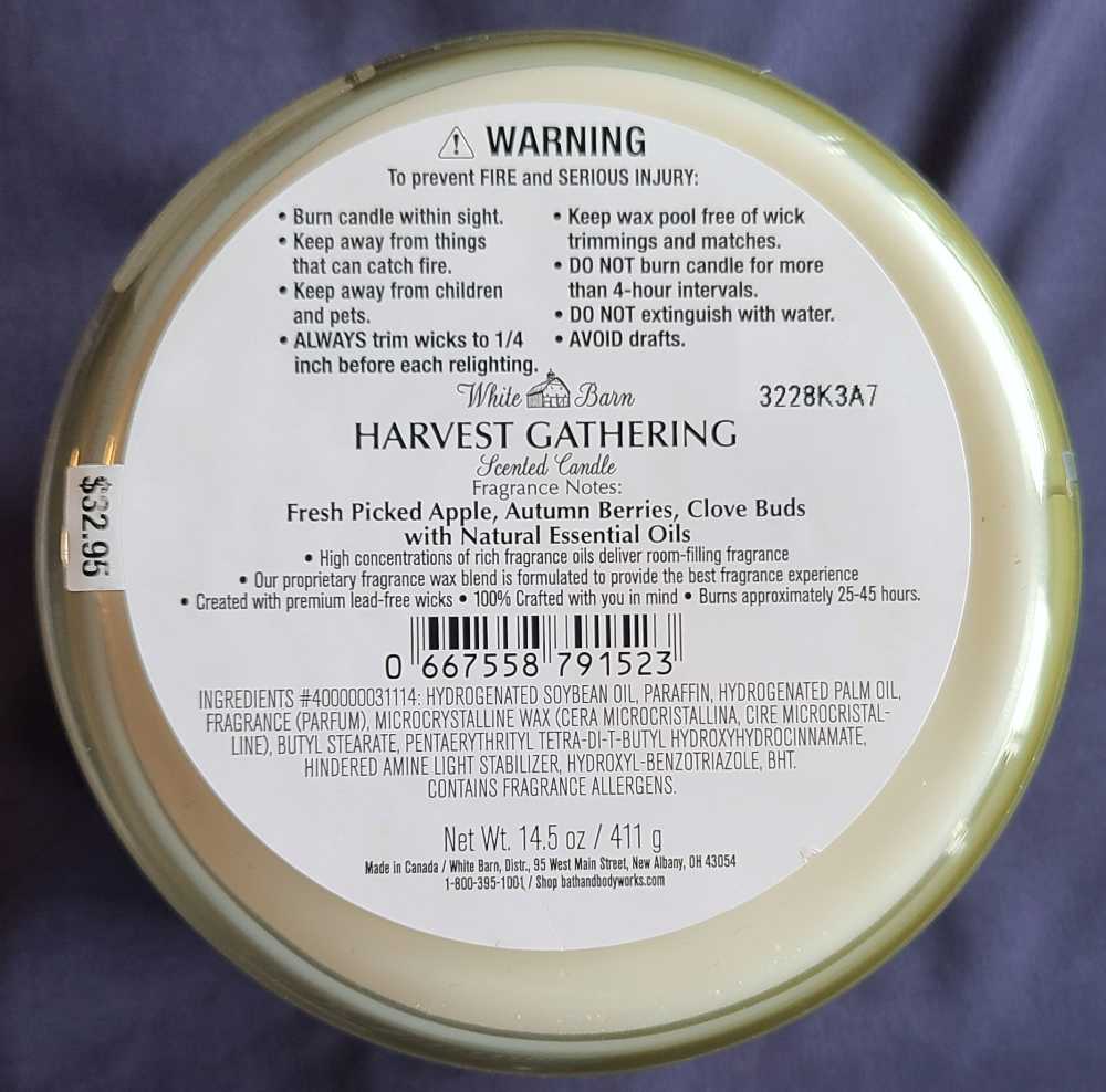 CANDLE: Thanksgiving Bath & Bodyworks Thankfull Harvest Gathering 2023 - Bath & Bodyworks Candle (Thanksgiving Candles) action figure collectible [Barcode 667558791523] - Main Image 2