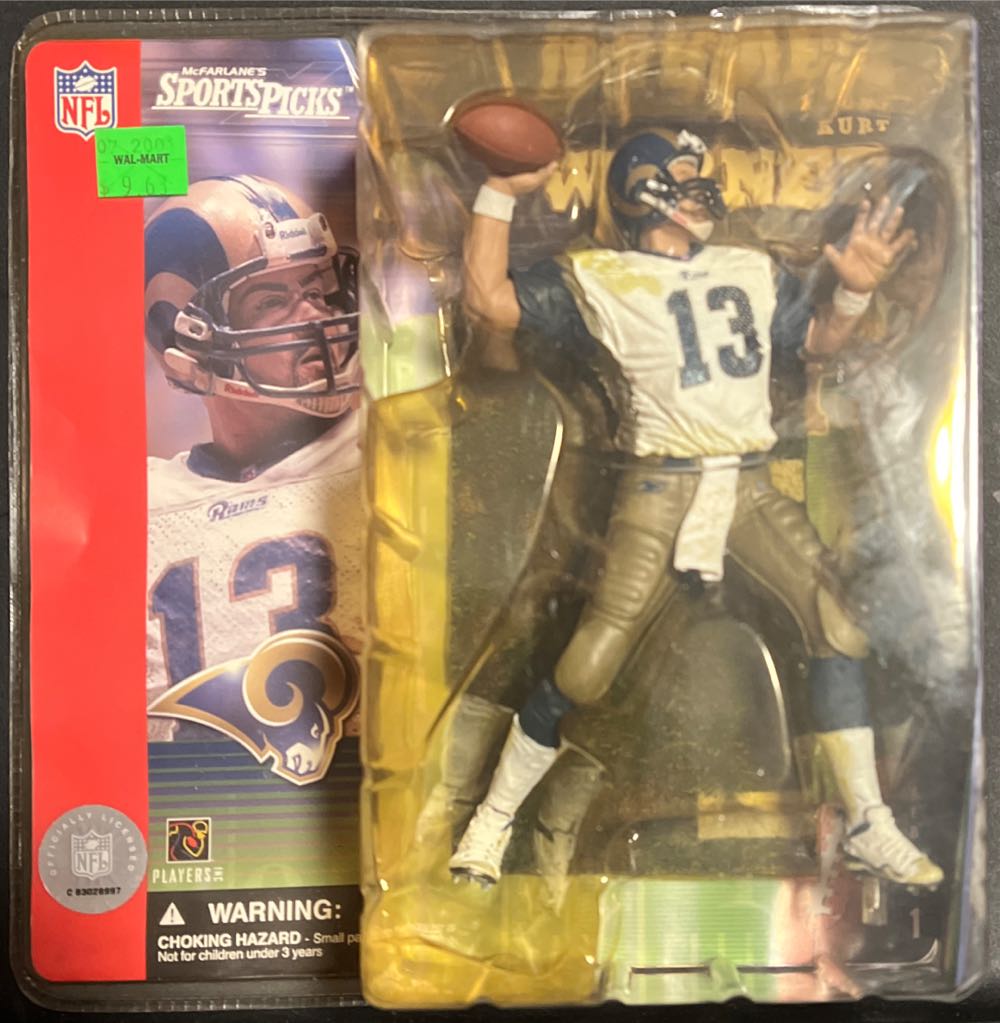 Mcfarlane Toys Nfl Sports Picks Series 1 Action Figure Kurt Warner St. Louis Rams White Jersey Dirty Variant - McFarland Toys (McFarlane Sports Picks) action figure collectible [Barcode 787926703054] - Main Image 2