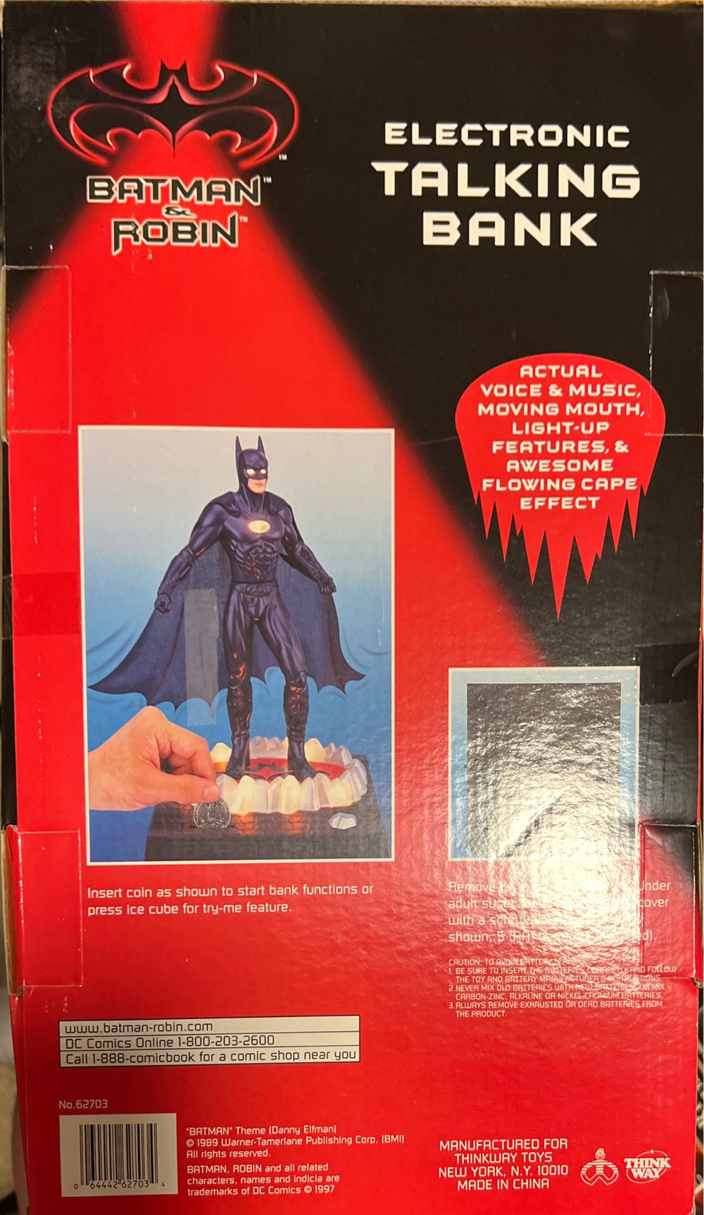 Batman Electronic Talking Bank Vintage Thinkway & Robin Dc In Display - Think Way Toys (Batman & Robin) action figure collectible [Barcode 064442627034] - Main Image 2