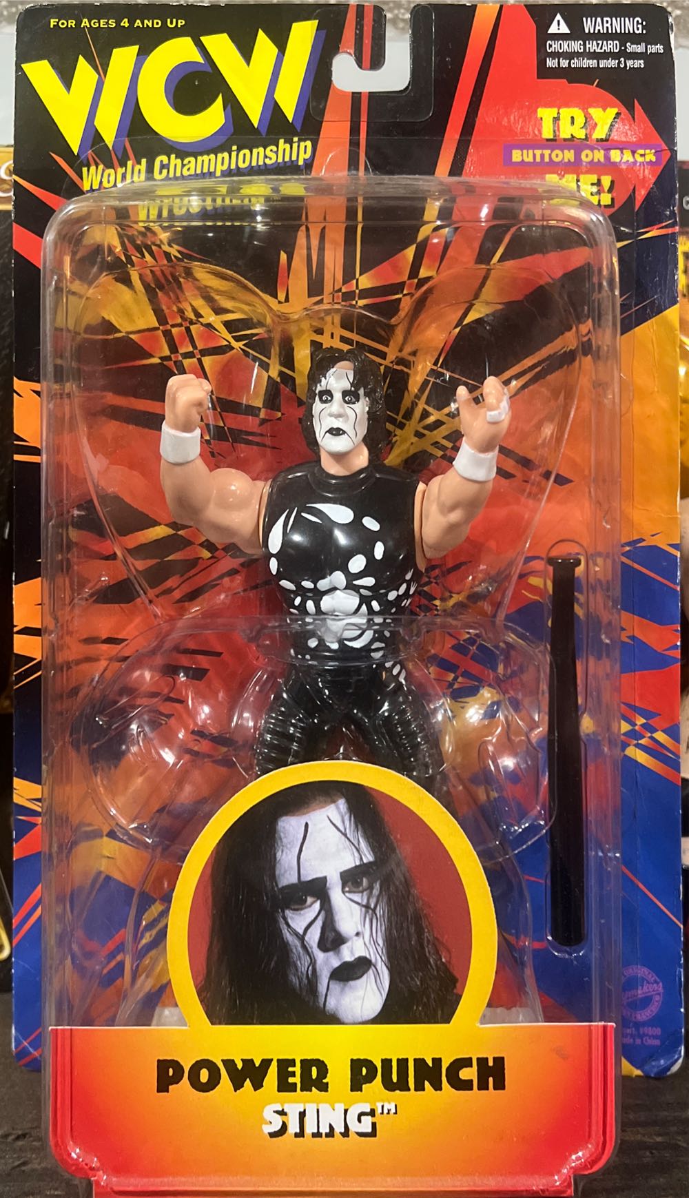 Vintage Wcw Power Punch Sting Toymakers World Championship Wrestling Wwf Wcw Wrestling Sting Power Pro  action figure collectible [Barcode 747005098020] - Main Image 2