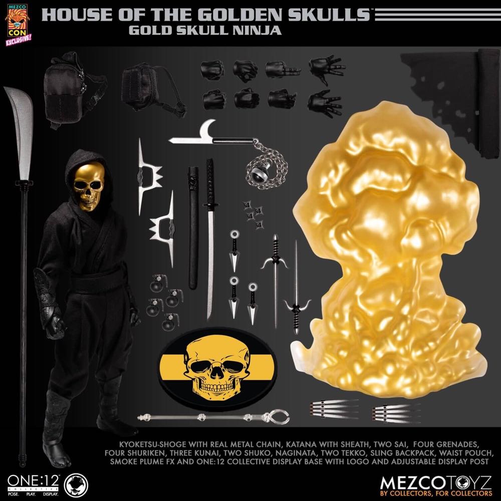 Mezco - One:12 Collective - Rumble Society - House of the Golden Skulls: Gold Skull Ninja 6” Action Figure - Mezco Toyz (One:12 Collective - Rumble Society) action figure collectible - Main Image 2