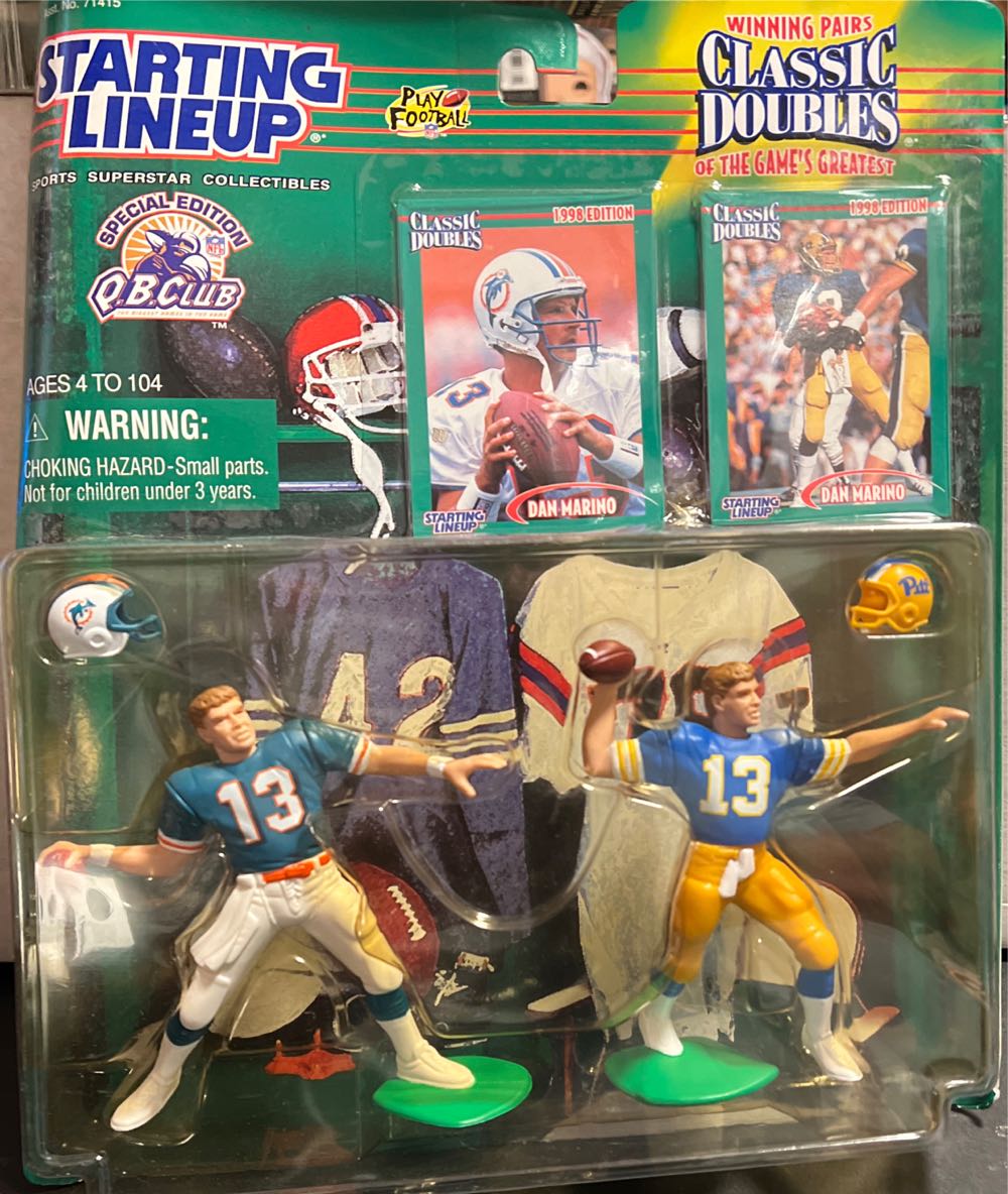 Football Nfl Starting Lineup Classic Doubles Qb Club Dan Marino Dolphins Panthers Dolphins Panthers Pitt ~ Nip & - Kenner action figure collectible [Barcode 076281716794] - Main Image 4