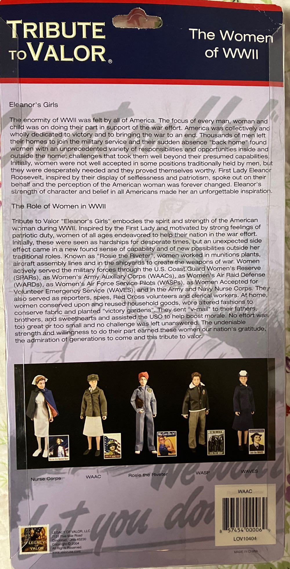 Eleanor’s Girls WAAC - Legacy Of Valor (Tribute To Valor Women Of WWII) action figure collectible [Barcode 857454000069] - Main Image 2