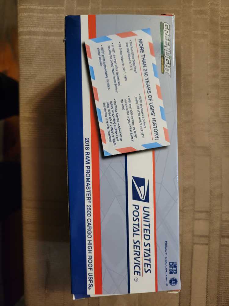 Greenlight 2018 Ram Promaster 2500 Cargo High Roof USPS  action figure collectible [Barcode 4289177084334] - Main Image 2