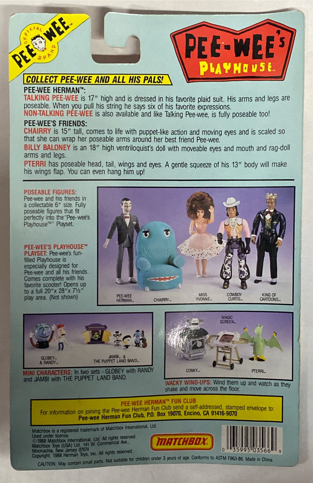 Ricardo - Matchbox (Pee-wee Herman) action figure collectible [Barcode 035995035669] - Main Image 2