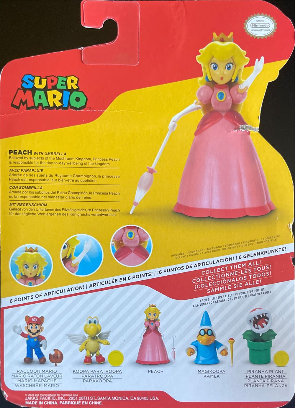 Super Mario: Peach with Umbrella - JAKKS Pacific, Inc. (Super Mario) action figure collectible [Barcode 192995418707] - Main Image 2