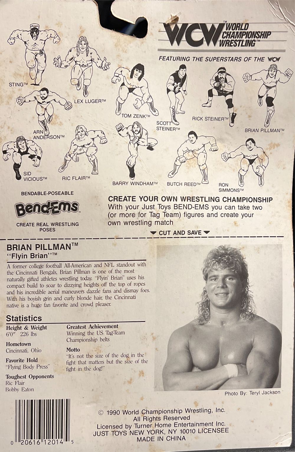 Just Toys Bend Ems Brian Pillman - Just Toys action figure collectible [Barcode 020616120145] - Main Image 3