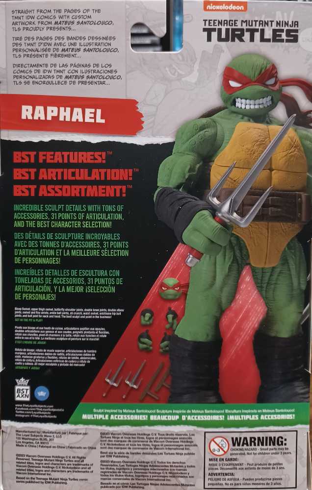 Raphael "IDW Comic Heroes” - BST AXN / The Loyal Subjects (The Loyal Subjects: BST AXN (TMNT)) action figure collectible [Barcode 810122580034] - Main Image 2