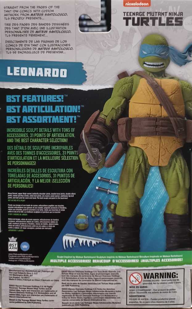 BST AXN - Leonardo (IDW) - BST AXN / The Loyal Subjects (TMNT) action figure collectible [Barcode 810122580010] - Main Image 2