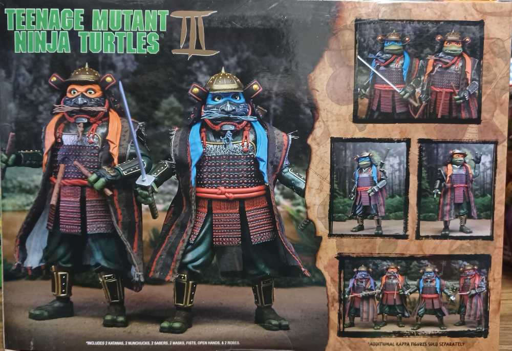 TMNT 3 - Michaelangelo And Leonardo (TMTN III) - Neca/Reel Toys (Teenage Mutant Ninja Turtles) action figure collectible [Barcode 634482543849] - Main Image 2