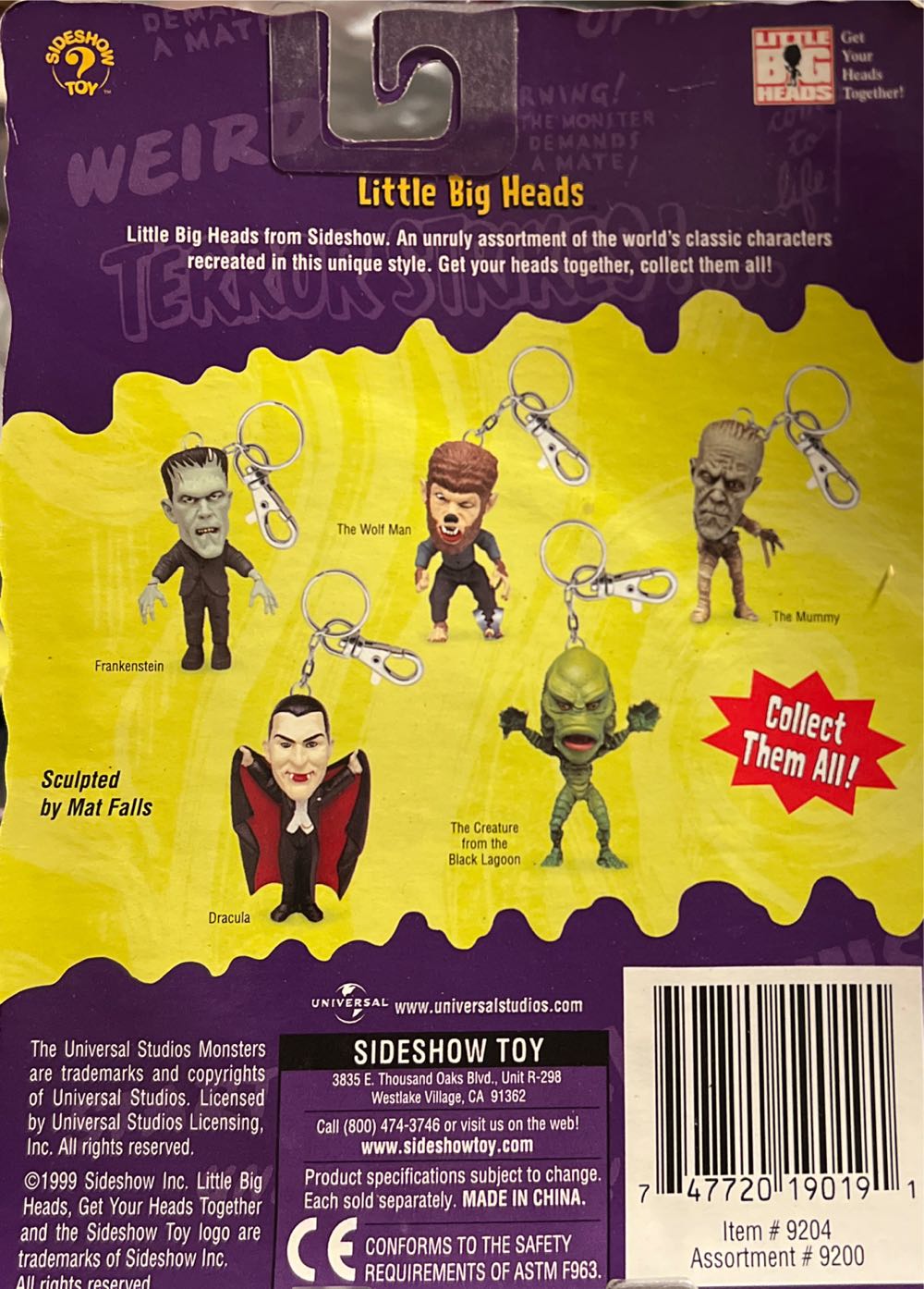 Sideshow - Little Big Heads (Dracula) Keychain - Sideshow Toy action figure collectible [Barcode 747720190191] - Main Image 2