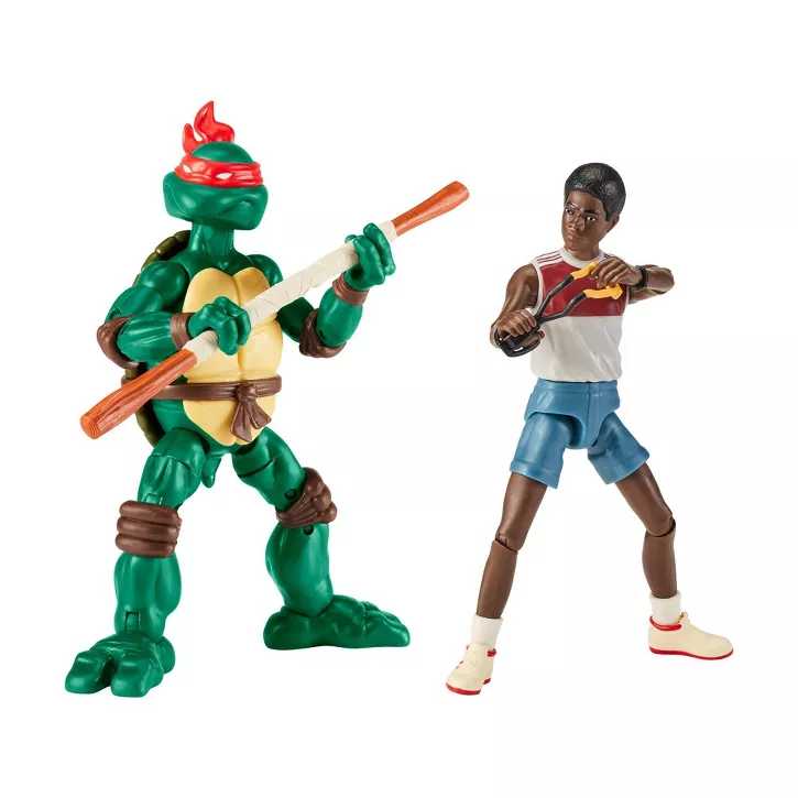 Playmates Tmnt Stranger Things Upside Down Remix Lucas And Donatello Netflix Mutant Ninja Turtles - Playmates (Teenage Mutant Ninja Turtles: Crossover) action figure collectible [Barcode 043377811947] - Main Image 3