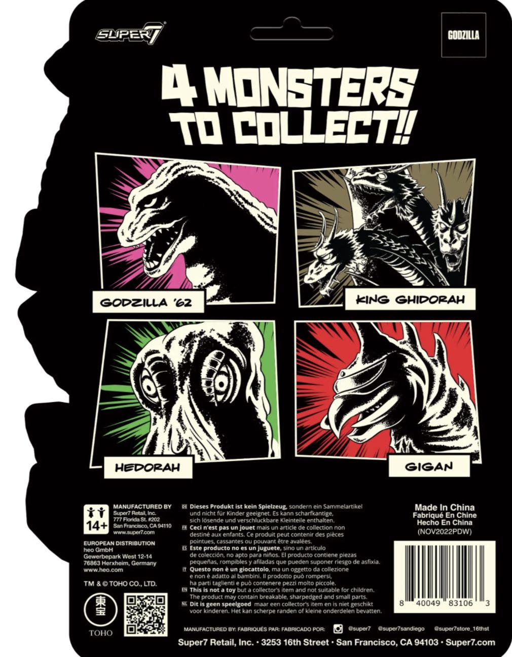 Super7 - (GITD) - Wave 04 - Godzilla ’62 (Glow) [NYCC 2023] - Super7 (Godzilla) action figure collectible [Barcode 840049831063] - Main Image 2