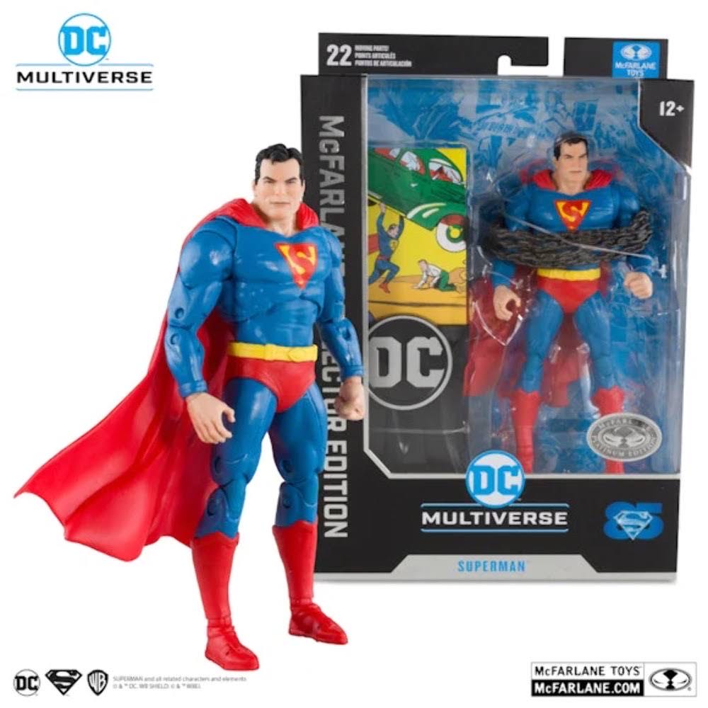 DC Multiverse Superman: Action Comics #1 (Platinum Edition Chase) - McFarlane Toys (DC Multiverse) action figure collectible [Barcode 787926170092] - Main Image 2