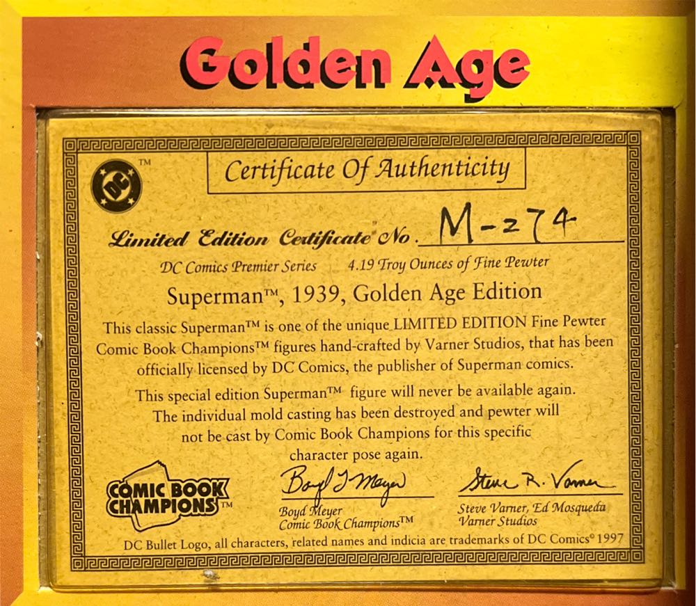 Comic Book Champions: Superman Golden Age - Racing Champions action figure collectible [Barcode 095949100003] - Main Image 3