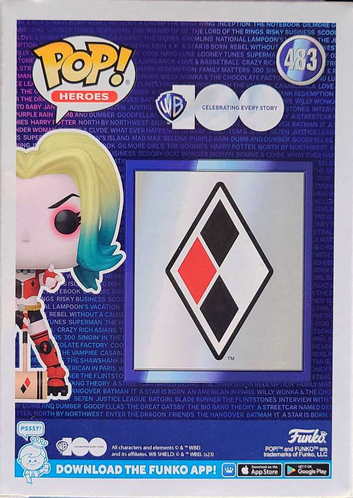 DC: Harley Quinn Winking #483 - Funko (WB 100) action figure collectible [Barcode 889698742634] - Main Image 2