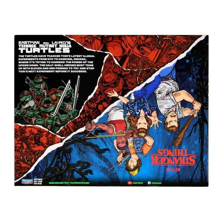 Playmates Teenage Mutant Ninja Turtles: Mikey & Dustin-TMNT X Stranger Things - Playmates (TMNT Crossover) action figure collectible [Barcode 043377811930] - Main Image 4