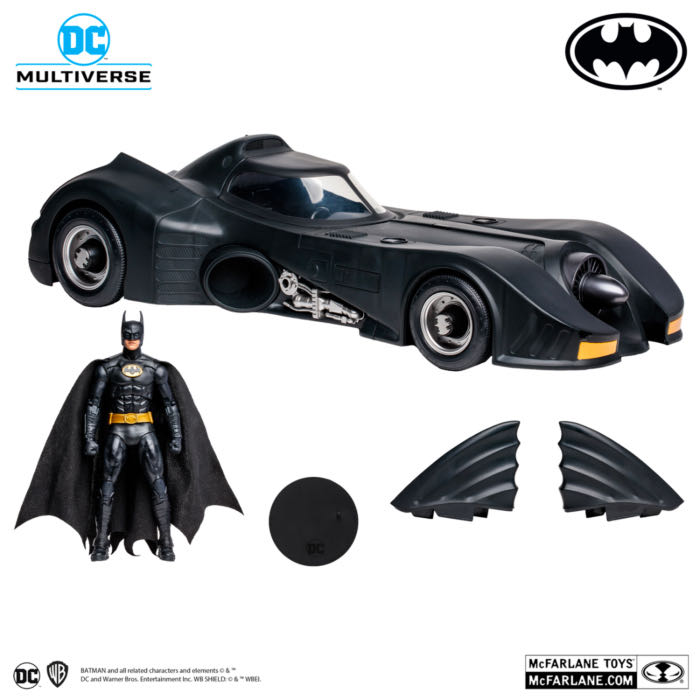 Batman (Keaton) With Batmobile Gold Label - Mcfarlane DC Multiverse: Vehicles (Batman) action figure collectible - Main Image 2
