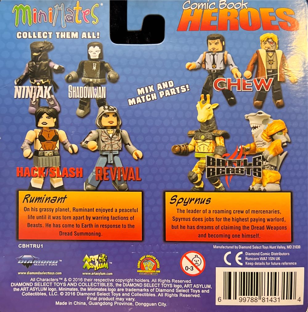 Minimates Battle Beasts Ruminant & Spyrnus Comic Book Heroes New Diamond - Diamond Select (Battle Beasts) action figure collectible [Barcode 699788814314] - Main Image 2