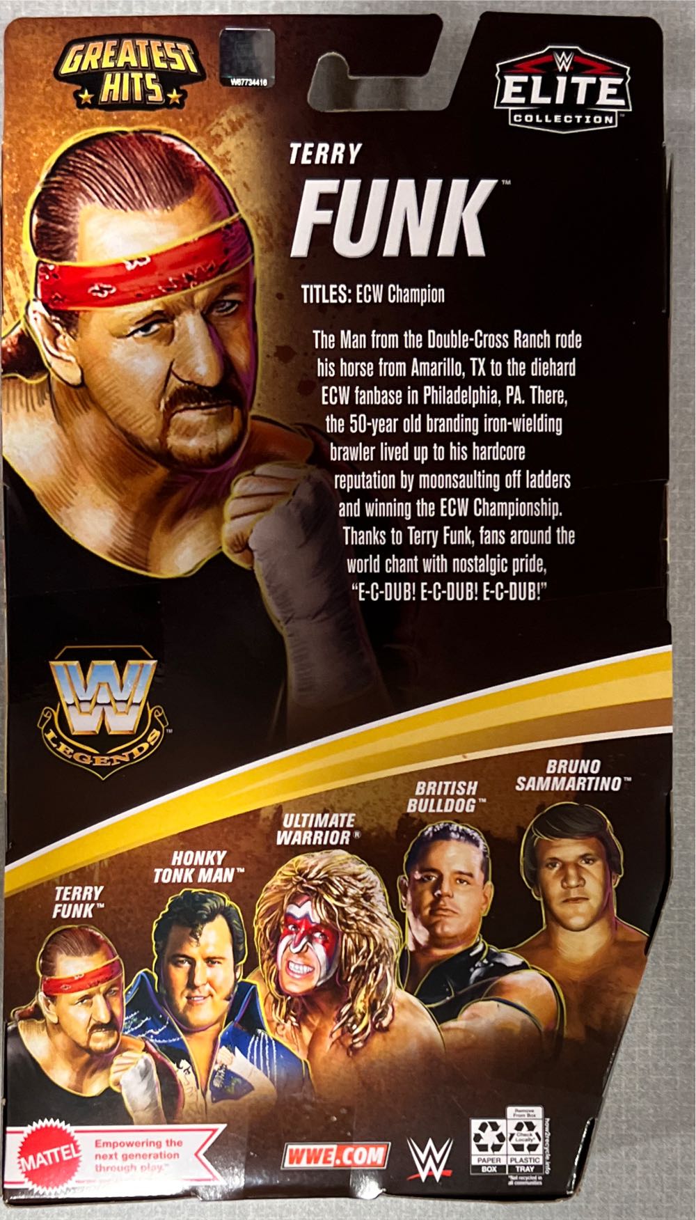 Terry Funk - Mattel (WWE Elite Legends Greatest Hits Series 1) action figure collectible [Barcode 194735216956] - Main Image 2