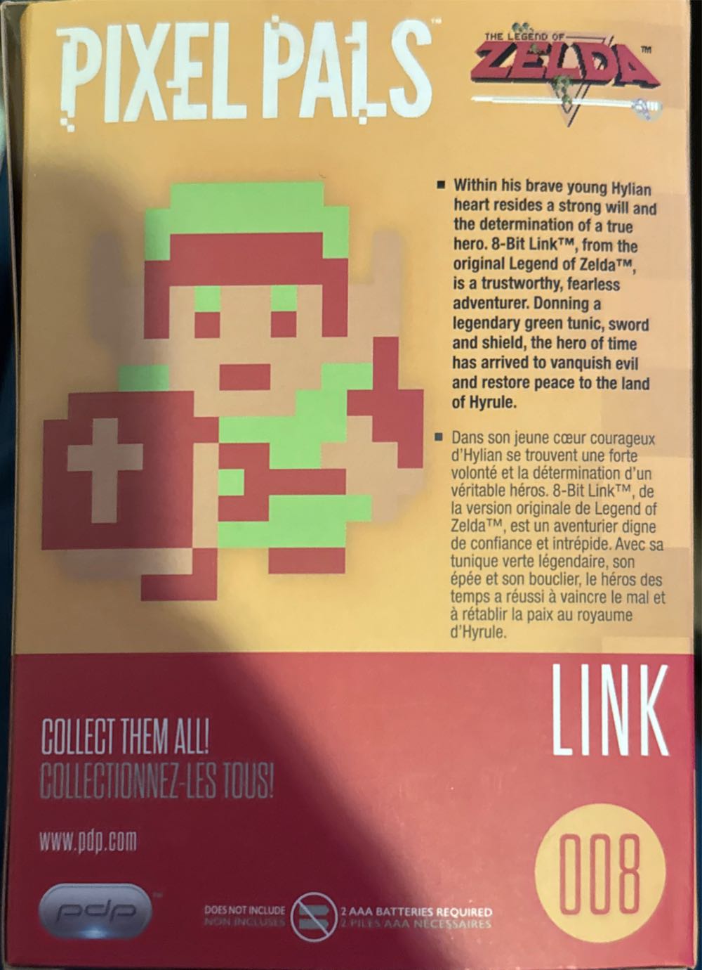 Pixel Pals The Legend Of Zelda Link 8bit Green #008 8 Bit Up Lights 008 - Performance Designed Products Inc. (PDP) action figure collectible [Barcode 708056060671] - Main Image 2