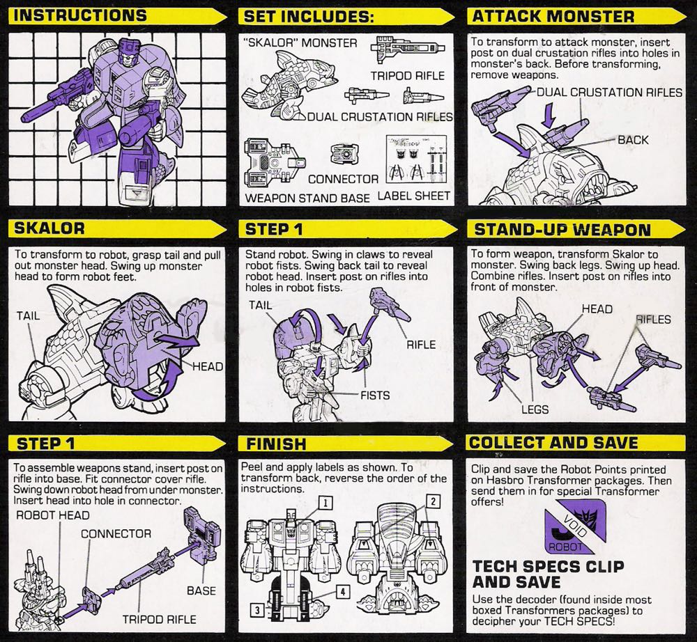Transformers G1 Skalor Seacons Piranacon - Hasbro (Generation 1) action figure collectible - Main Image 6