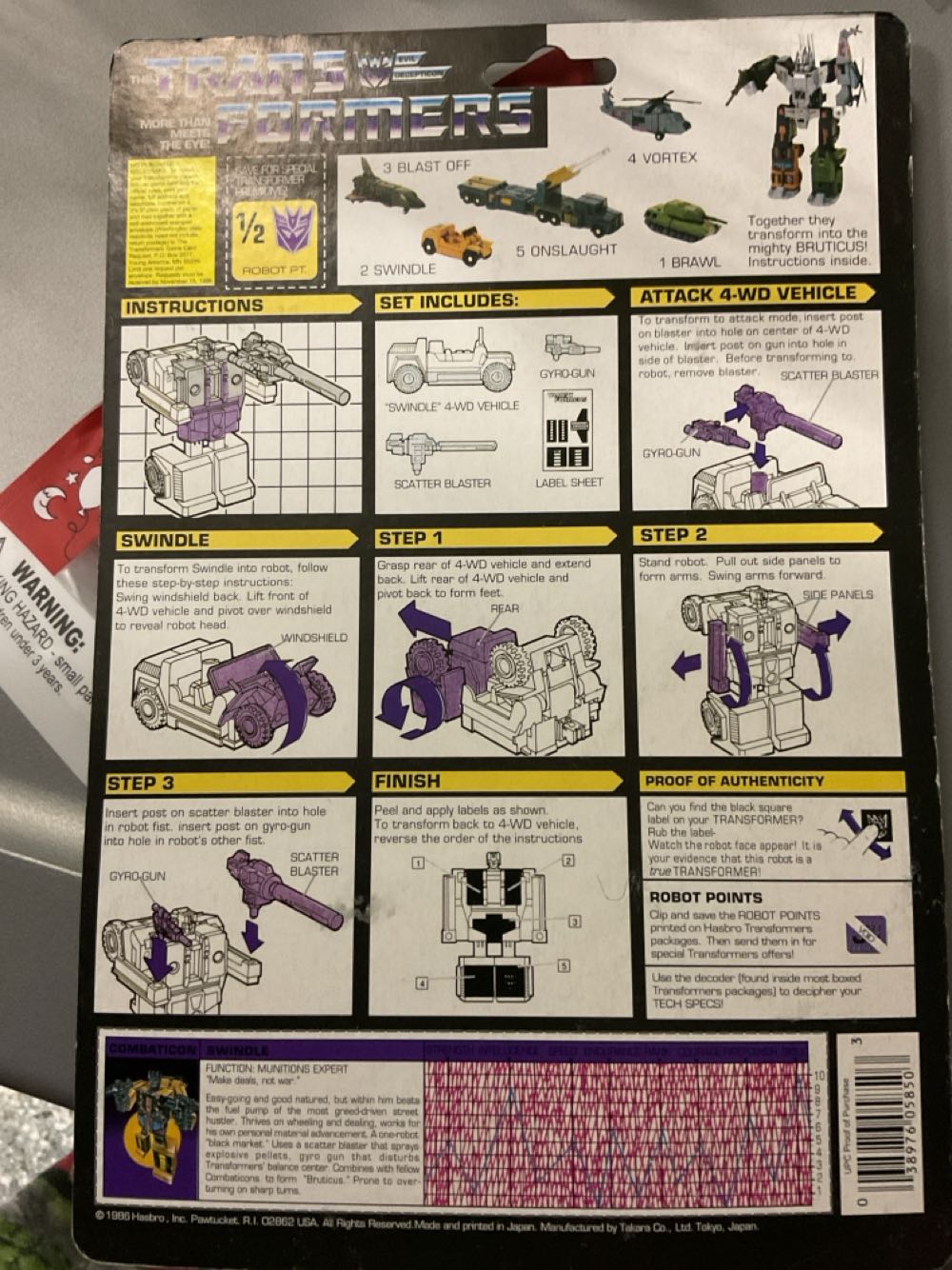 Transformers G1 Swindle Combaticon - Hasbro (Generation 1) action figure collectible - Main Image 3