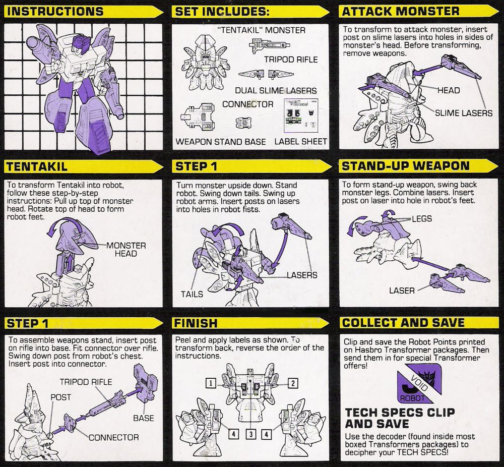Transformers G1 Tentakil Seacons Piranacon - Hasbro (Generation 1) action figure collectible - Main Image 6