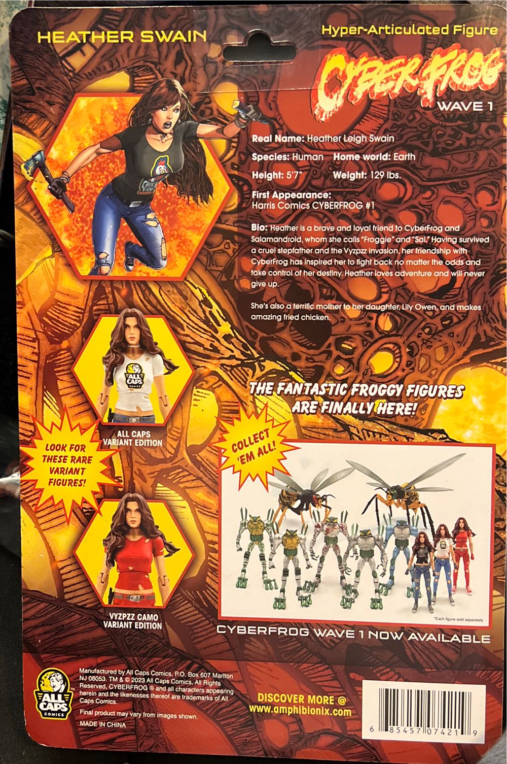 Cyber Frog Heather Swain White T Shirt  - ALL CAPS Comics action figure collectible [Barcode 685457074219] - Main Image 2