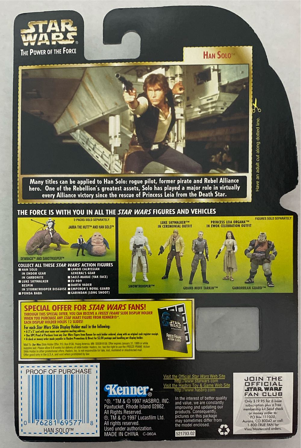 Han Solo (“Nien nunb”) With Blaster Pistol - Hasbro (Star Wars Power Of The Force (Freeze Frame)) action figure collectible [Barcode 076281695778] - Main Image 2