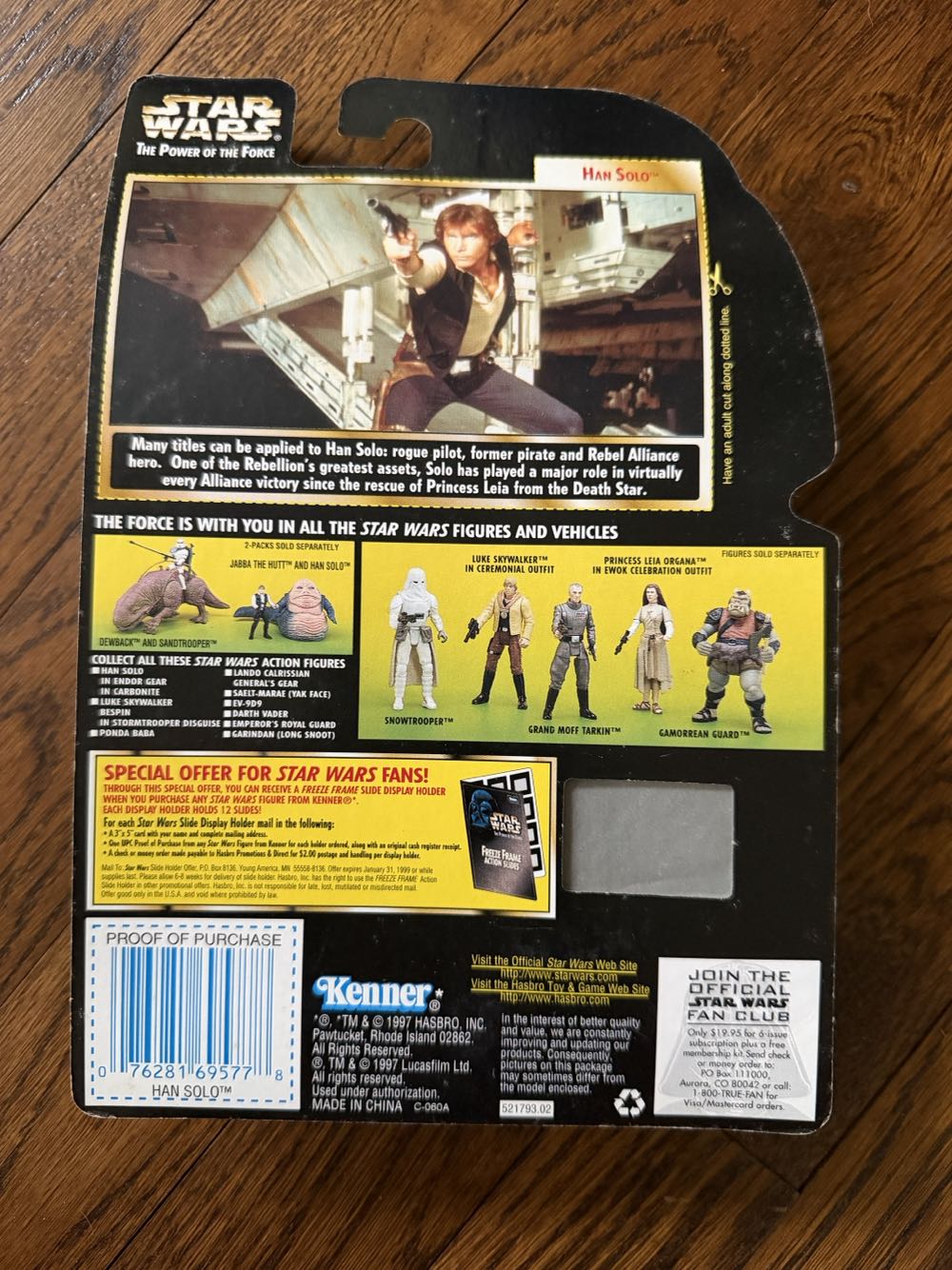 Han Solo (“Nien nunb”) With Blaster Pistol - Hasbro (Star Wars Power Of The Force (Freeze Frame)) action figure collectible [Barcode 076281695778] - Main Image 4