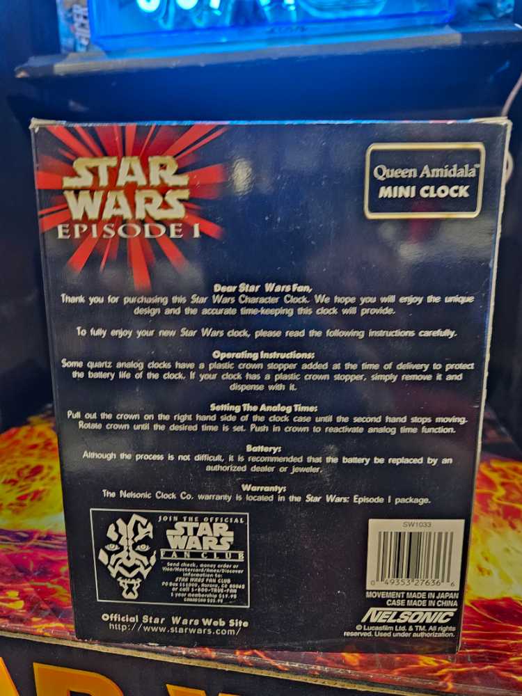 Queen Amidala Mini Clock Star Wars Episode  (1999-2000 Episode I) action figure collectible [Barcode 049353276366] - Main Image 2