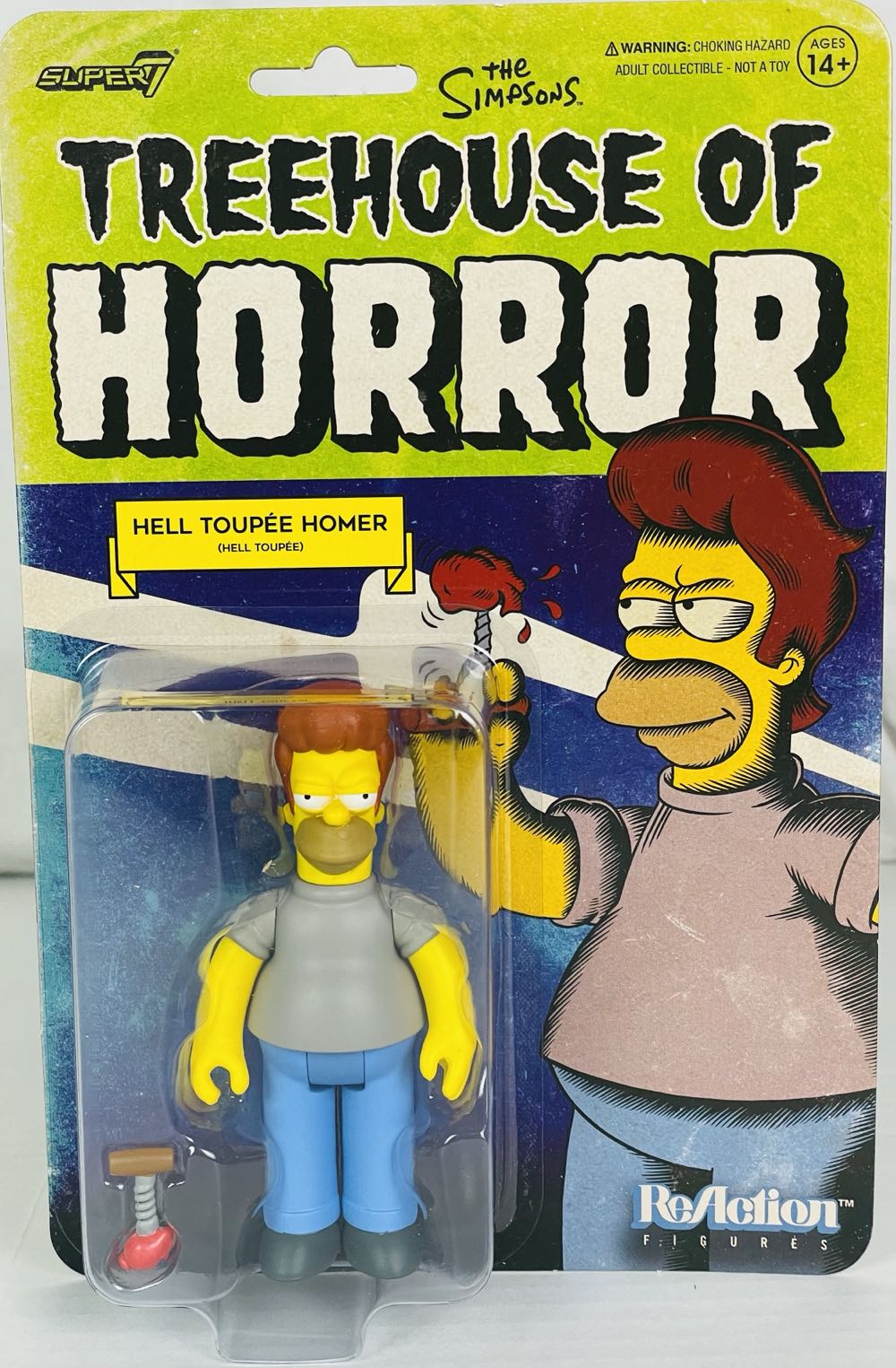 ReAction - Hell Toupee Homer - Super 7 (ReAction) (Simpsons Treehouse of Horror) action figure collectible [Barcode 840049832206] - Main Image 2