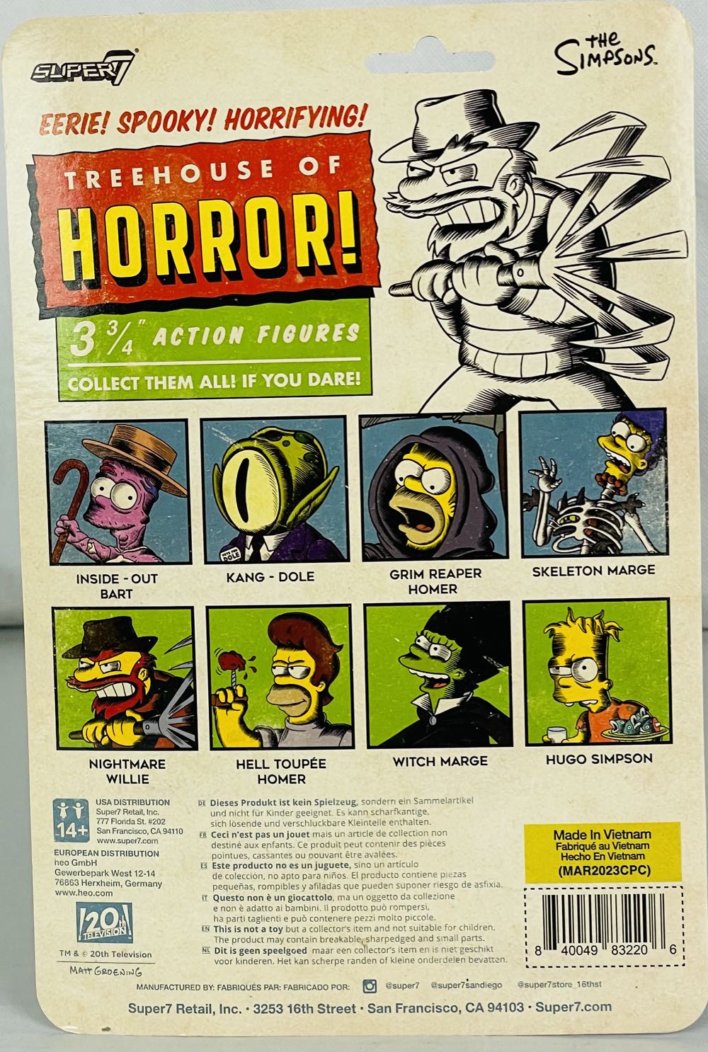 ReAction - Hell Toupee Homer - Super 7 (ReAction) (Simpsons Treehouse of Horror) action figure collectible [Barcode 840049832206] - Main Image 3