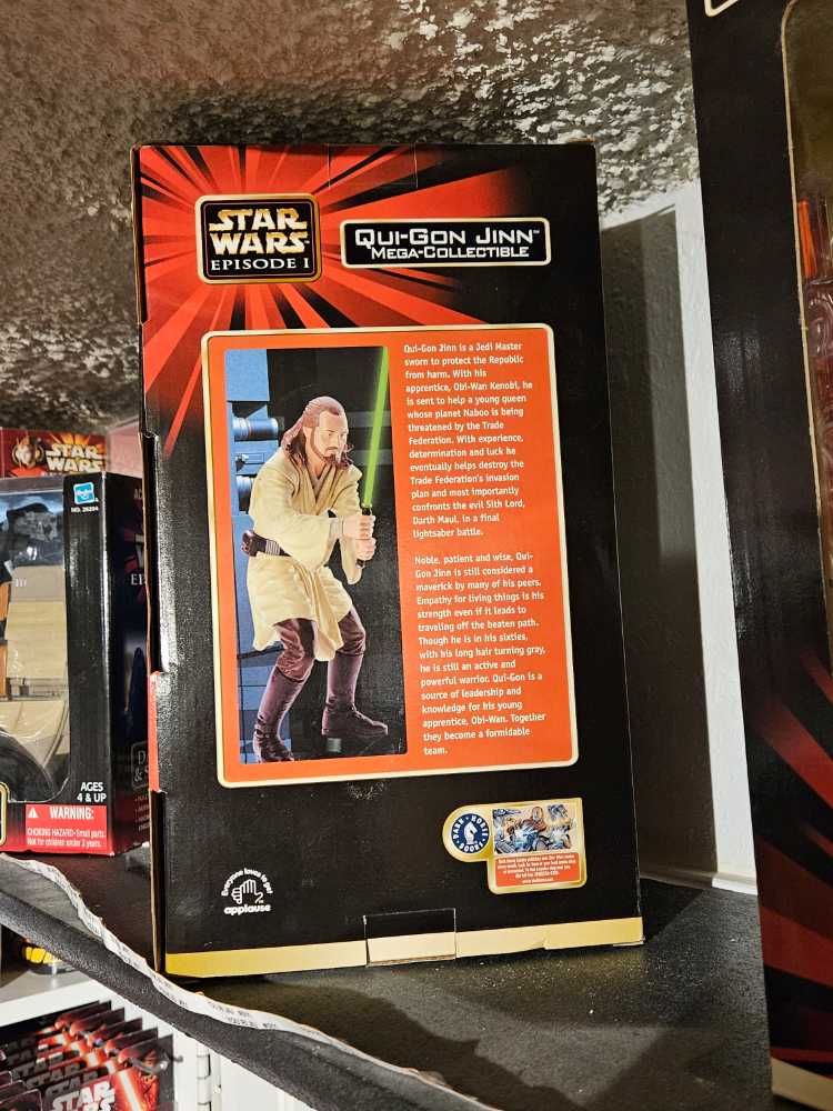 Star Wars: The Collectible Statue Applause Star Wars Episode 1 Jinn Episode Applause Mega Collectible Applause Gon Qui Phantom Menace Box In 12” Obi Wan Kenobi  (1999-2000 Episode I) action figure collectible [Barcode 083361430235] - Main Image 2