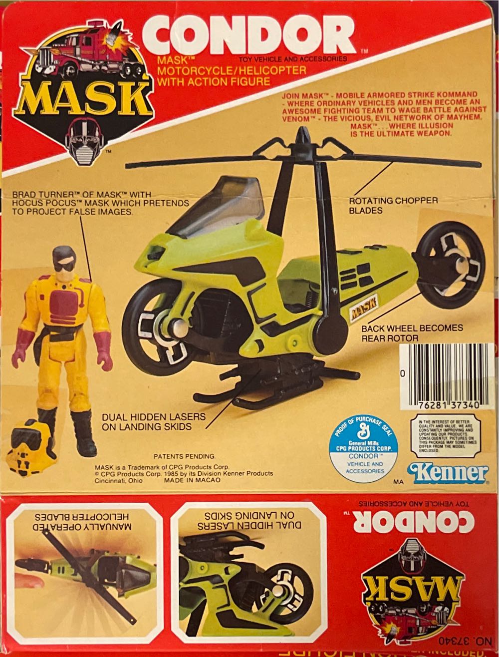 Kenner Condor Brad Turner M.a.s.k. - Kenner (M.A.S.K.) action figure collectible [Barcode 076281373409] - Main Image 2