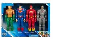 Super Heroes Dc 12” 4pk Aquaman Superman Flash Cyborg 4 Aquaman Superman Flash Cyborg Box  action figure collectible [Barcode 778988450598] - Main Image 1