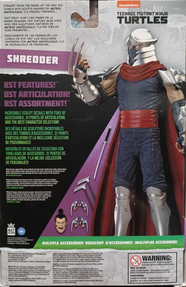 BST AXN TMNT: Shredder - BST AXN / The Loyal Subjects (Teenage Mutant Ninja Turtles - IDW) action figure collectible [Barcode 810122580157] - Main Image 2