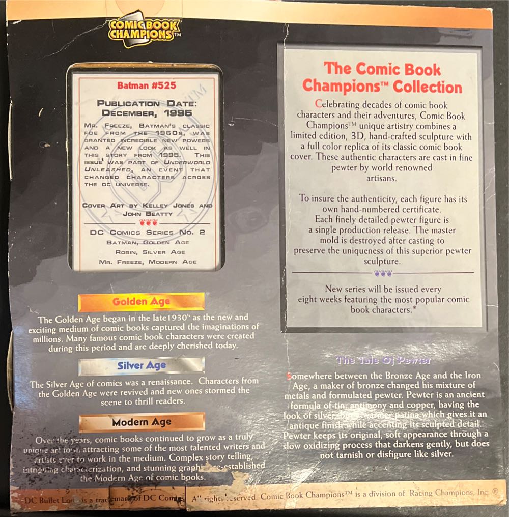 Comic Book Champions: Modern Age Mr Freeze - Racing Champions (Fine Pewter Limited Edition Collector Series) action figure collectible [Barcode 095949100003] - Main Image 2