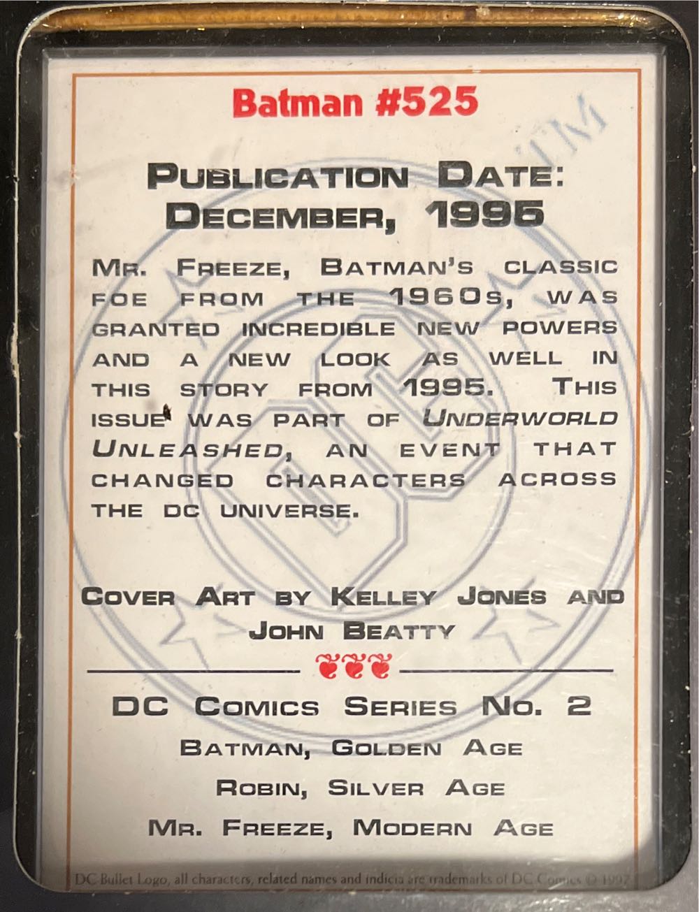 Comic Book Champions: Modern Age Mr Freeze - Racing Champions (Fine Pewter Limited Edition Collector Series) action figure collectible [Barcode 095949100003] - Main Image 3